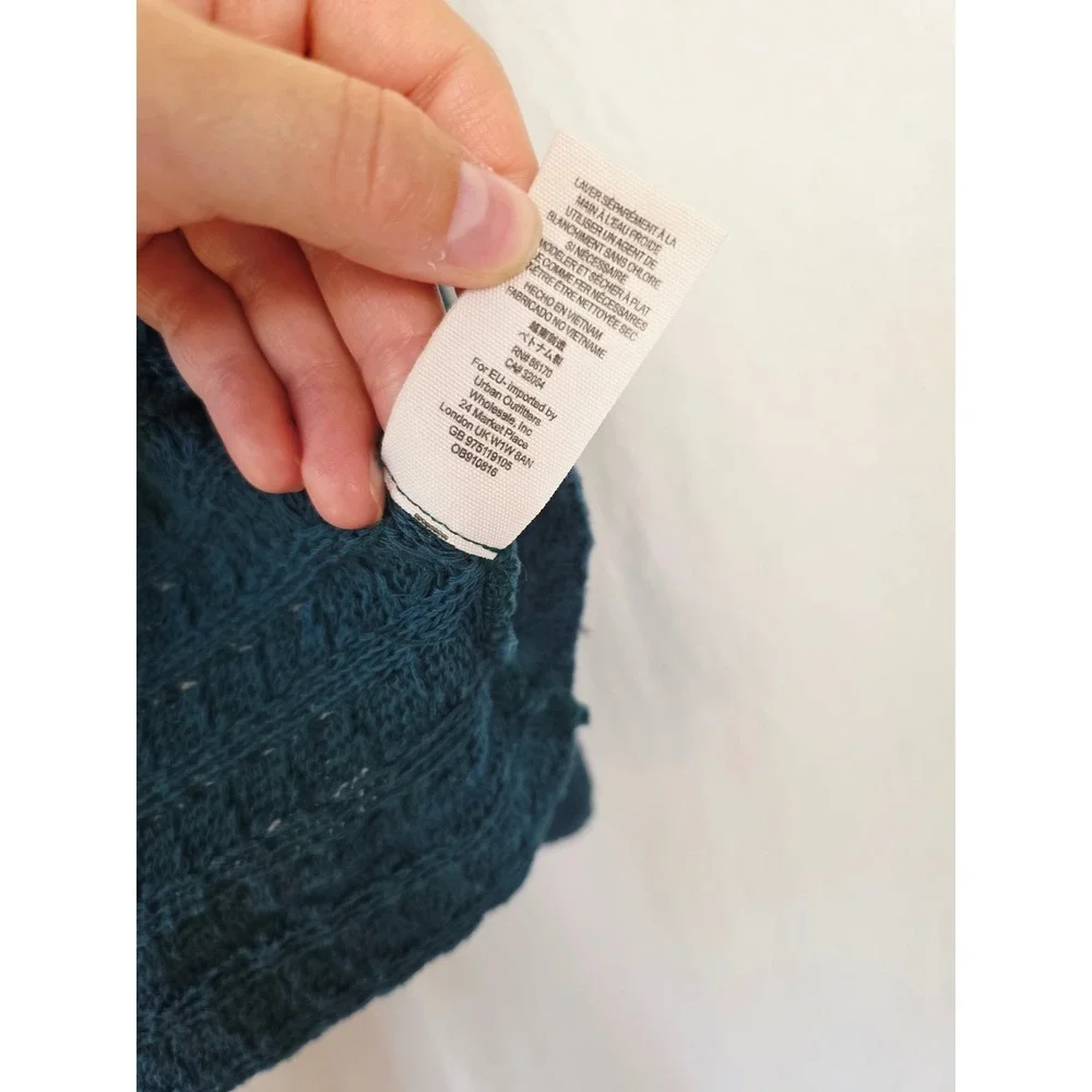 Free People We The Free Teal oversized Dolman Sleeve Knit Sweater XS cotton